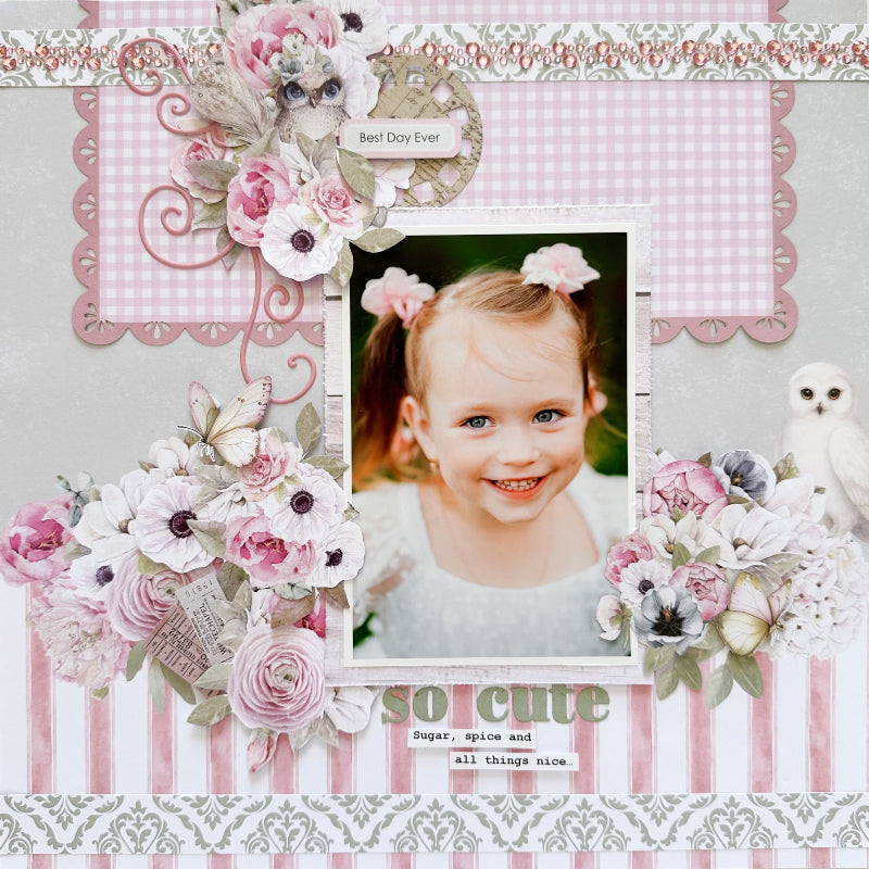 Pink Flourish Puffy Stickers