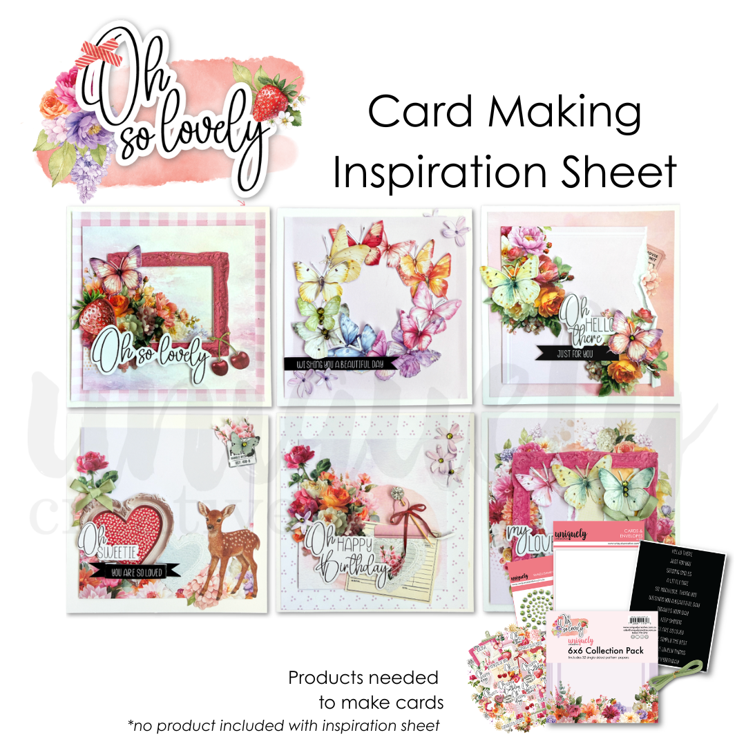 Oh So Lovely Card Making Inspiration Sheet