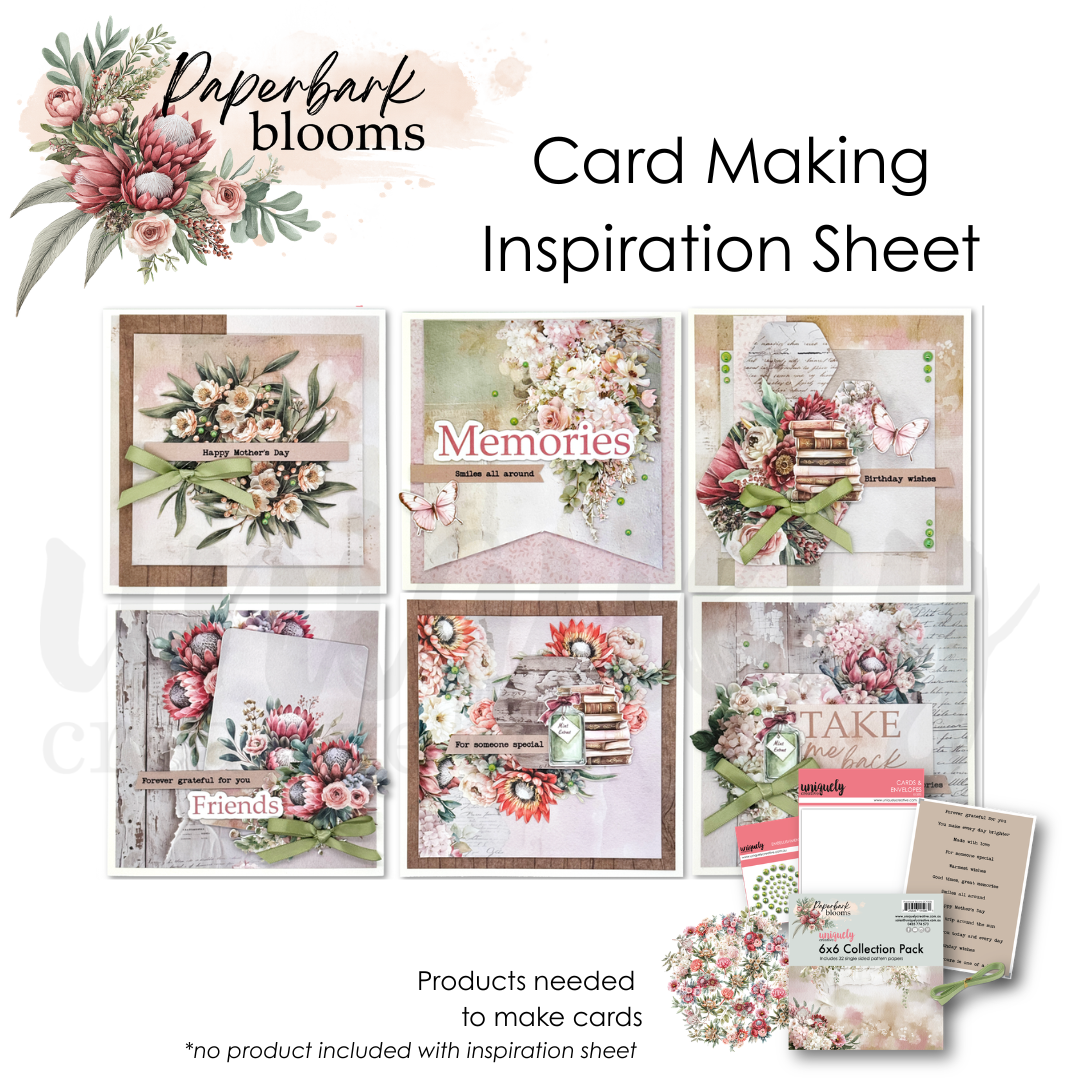 Paperbark Blooms Card Making Inspiration Sheet