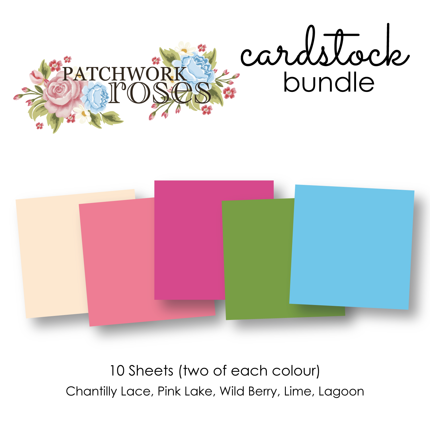 12 x 12 Patchwork Roses Cardstock Bundle