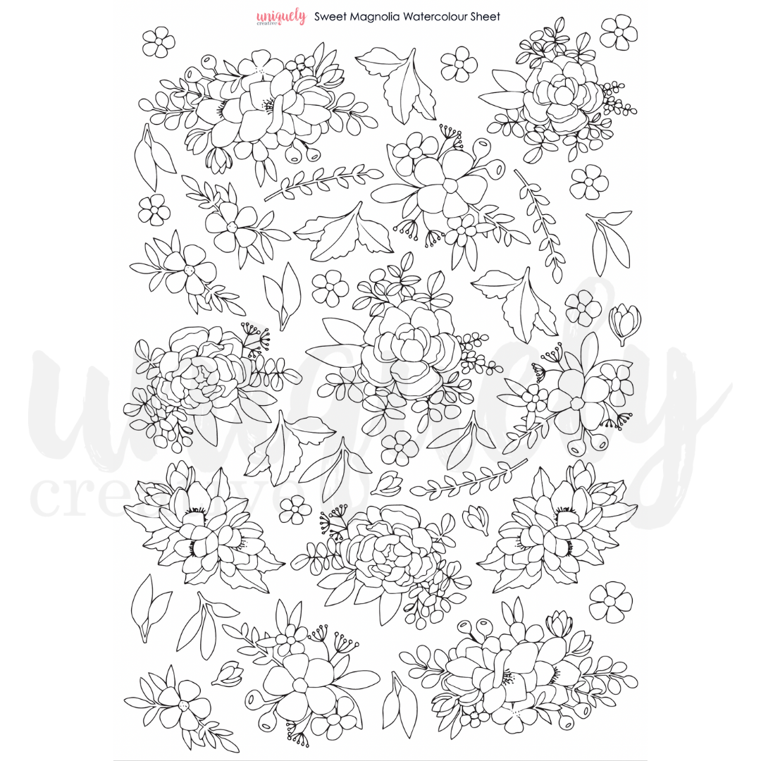 Sweet Magnolia Cut-a-part Sheet Watercolour