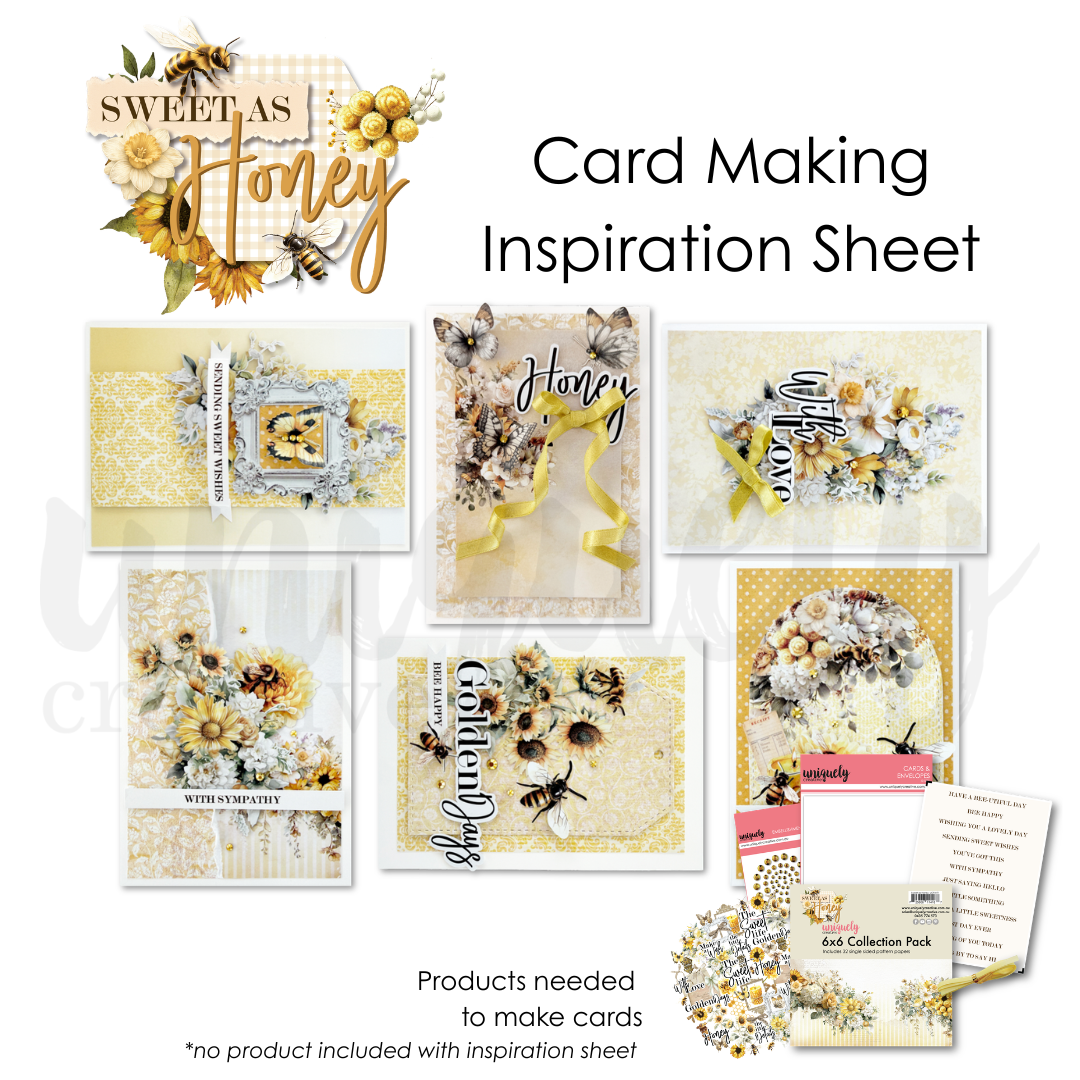 Sweet as Honey Card Making Inspiration Sheet
