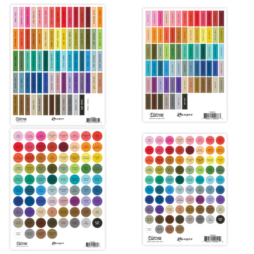 Tim Holtz Distress Label Assortment Sheets - Black Print