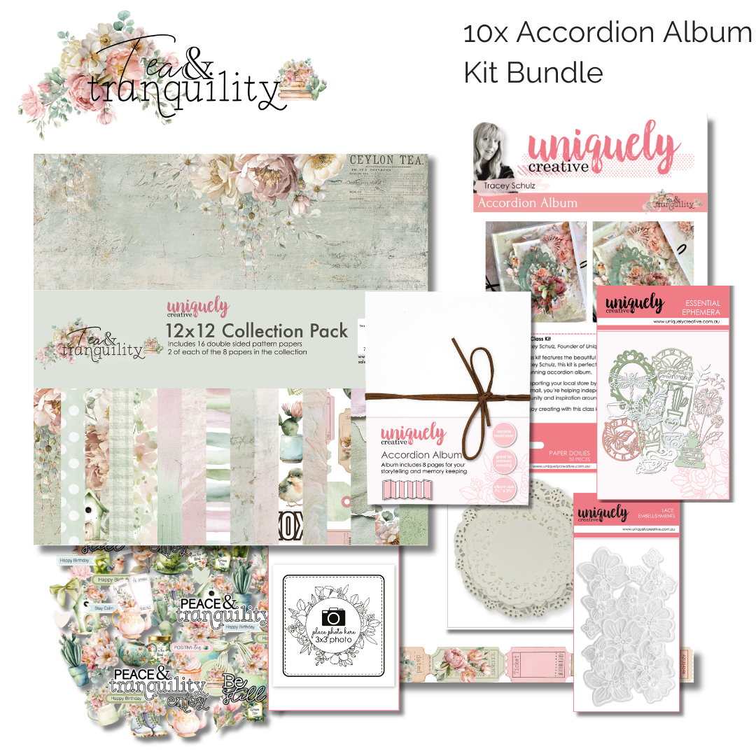 Tea & Tranquility Accordion Album Kit Bundle (x10) - Wholesale Only