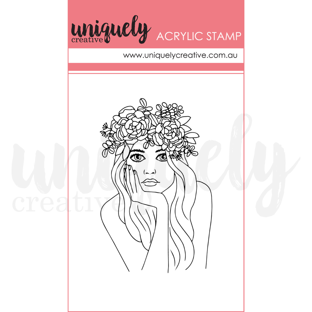 Dahlia Mark Making Mini Stamp - Acrylic Stamp