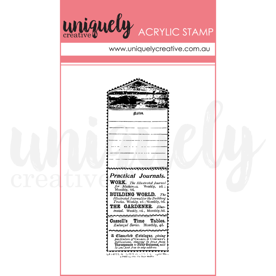 Vintage Advert Mark Making Mini Stamp - Acrylic Stamp