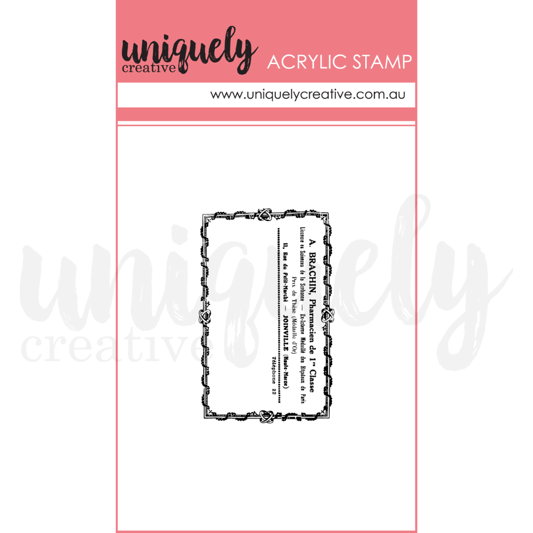Vintage Pharmacy Mark Making Mini Stamp - Acrylic Stamp