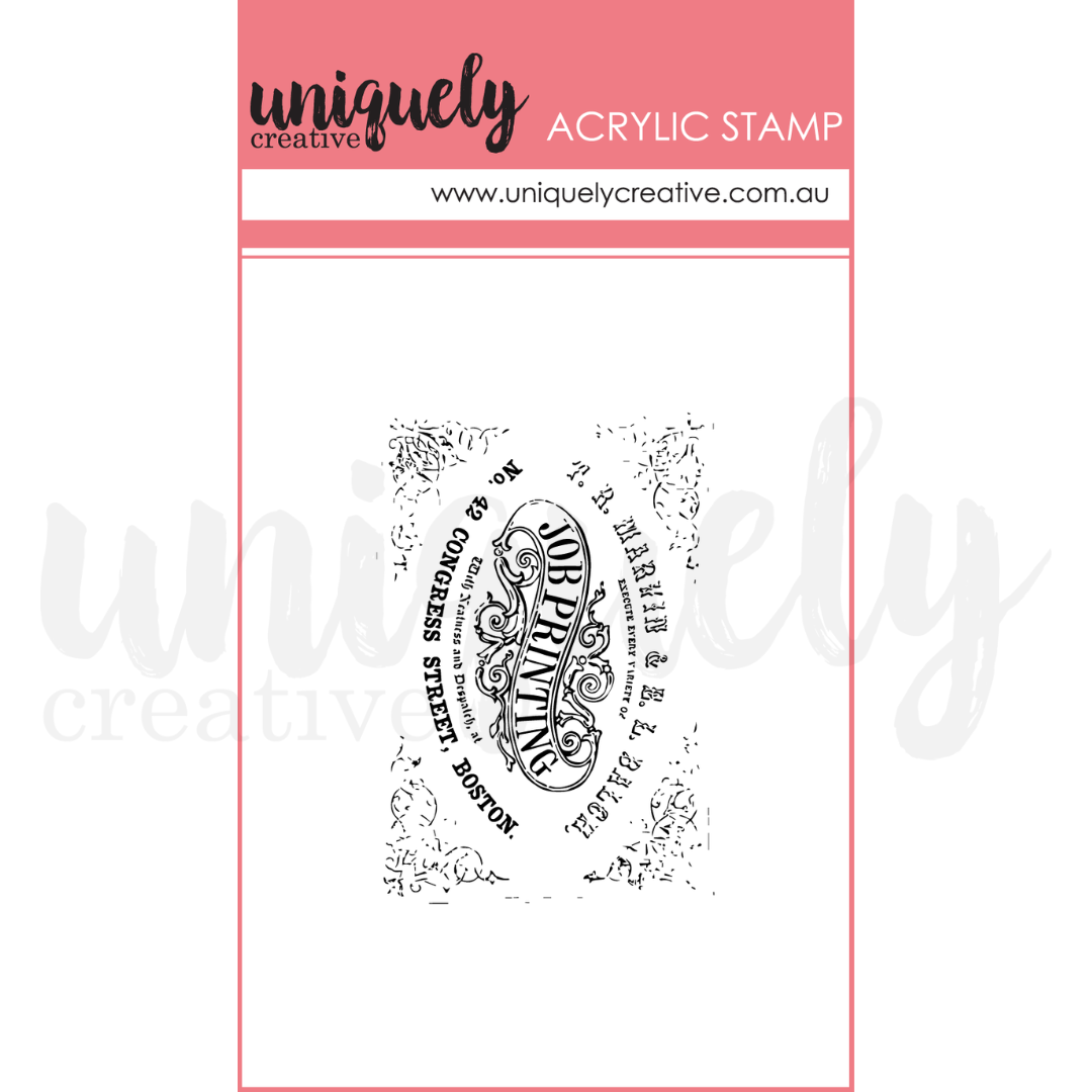 Vintage Printer Mark Making Mini Stamp - Acrylic Stamp