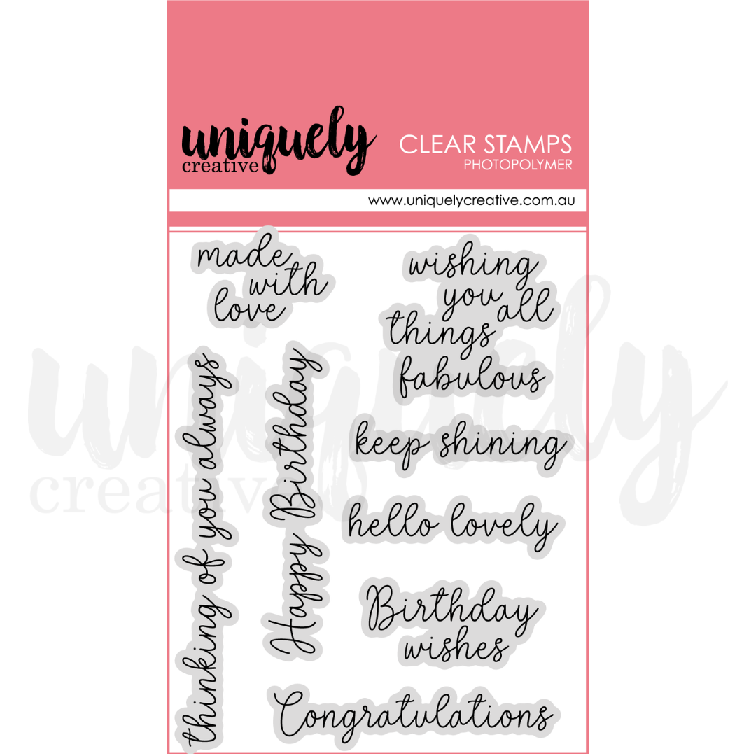 Celebration Sentiments Photopolymer Stamp *Included in Kit