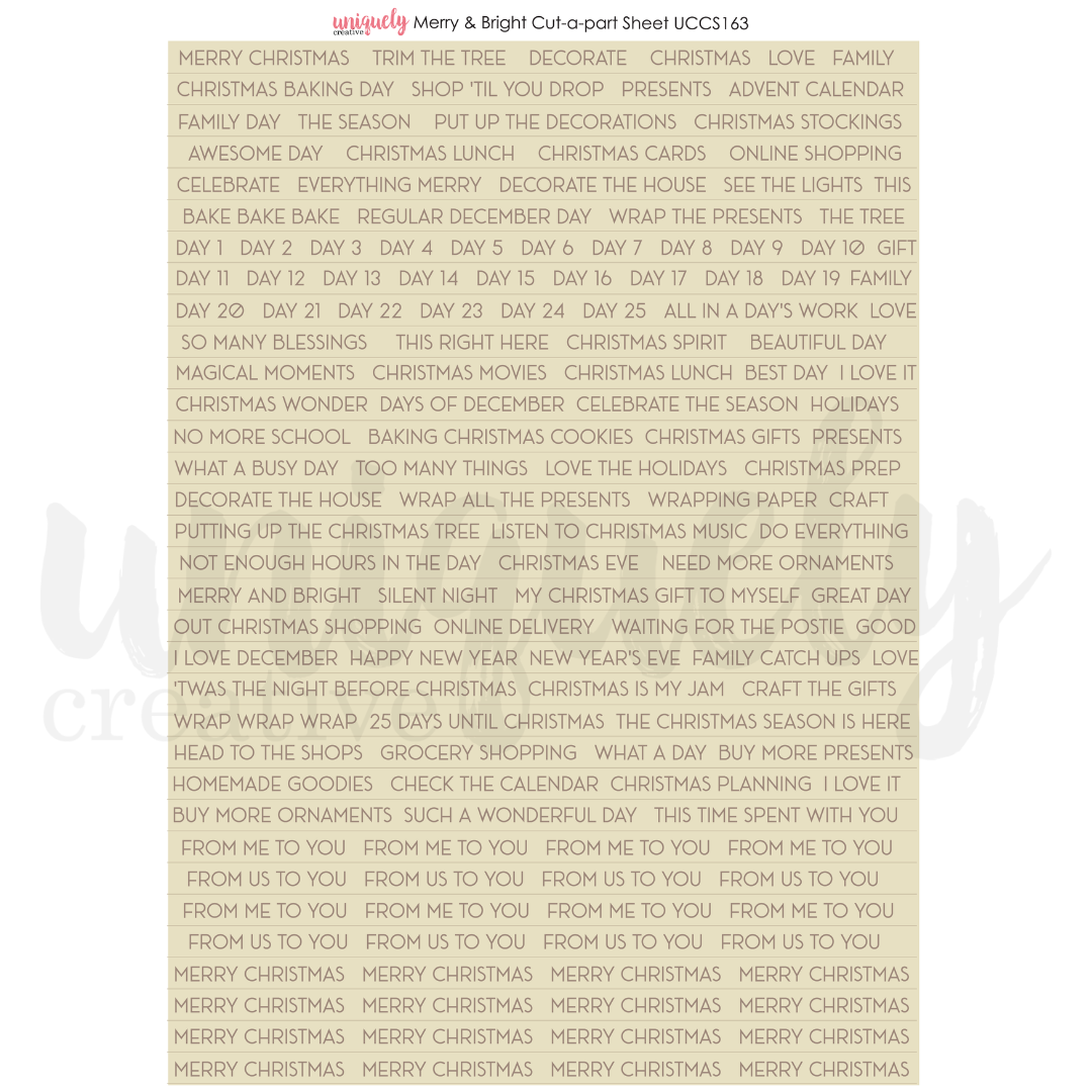 Merry and Bright Cut-a-Part Sheet