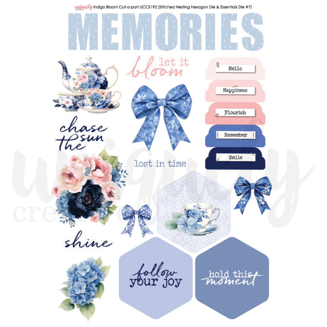 Indigo Bloom Cut-a-Part Sheet