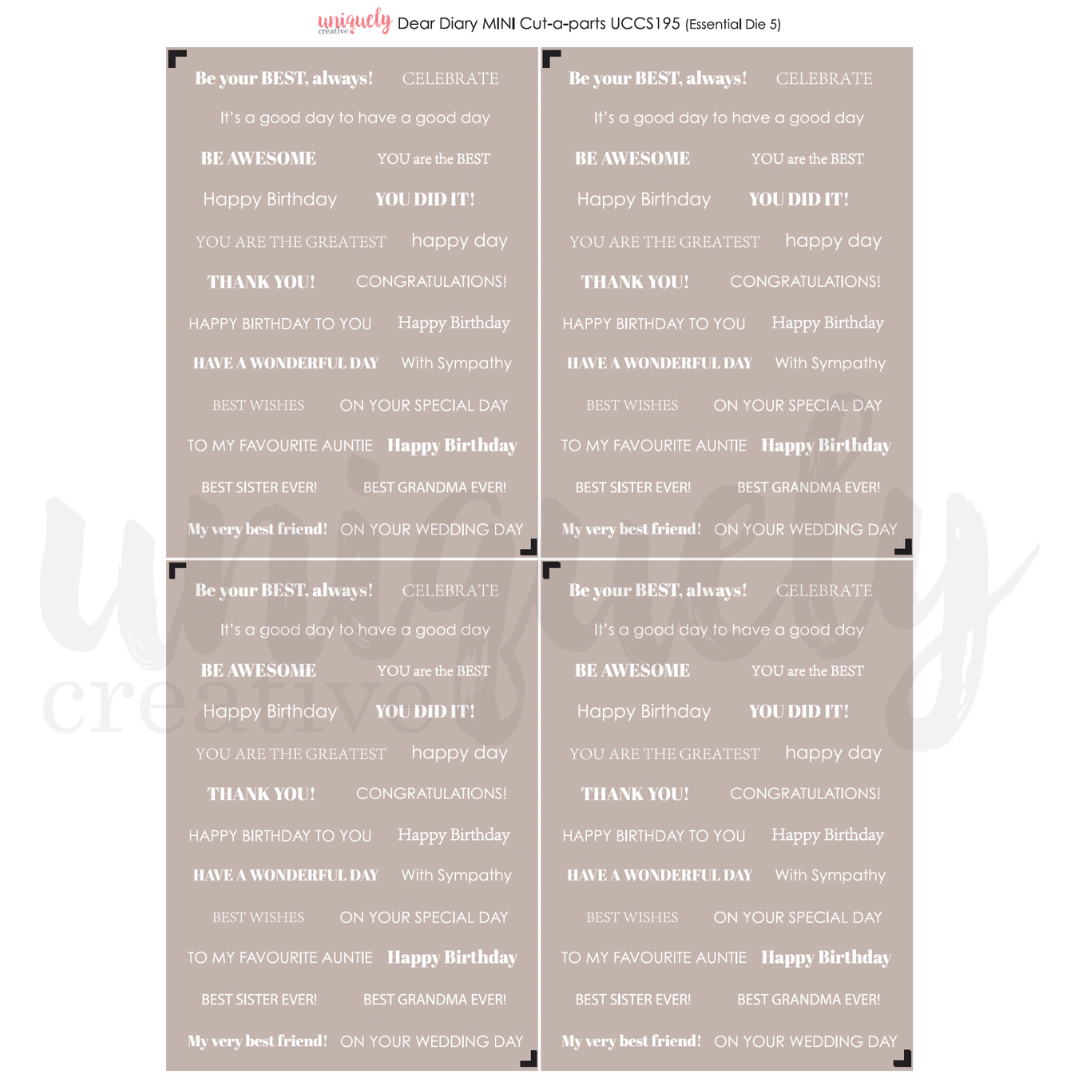 Dear Diary Cut-a-Part Sheet Mini