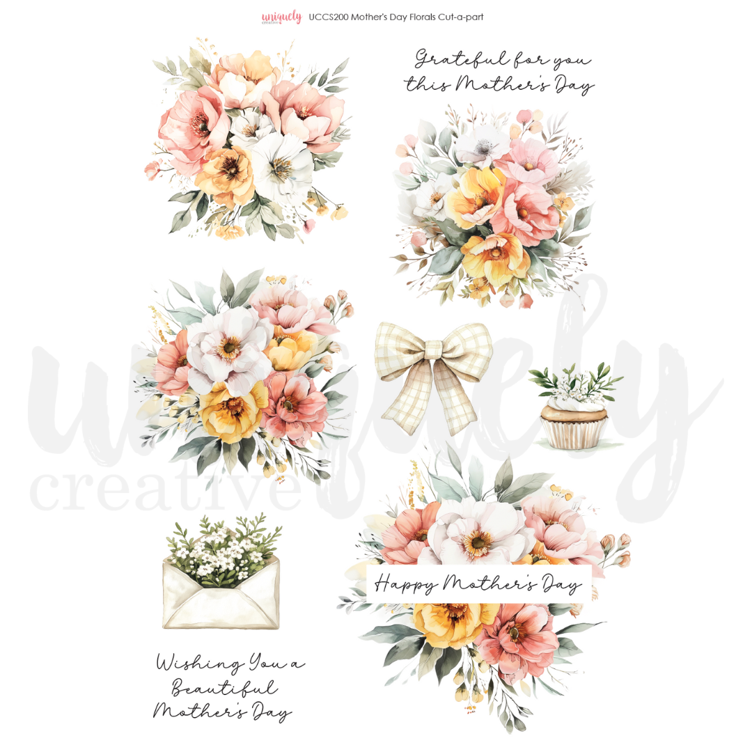 Mother's Day Florals Cut-a-Part Sheet