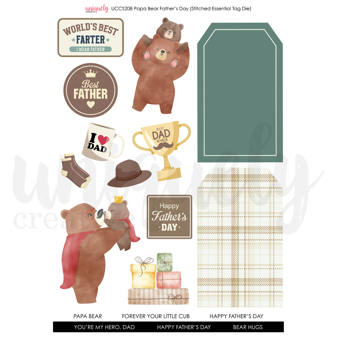 Father's Day Papa Bear Cut-a-Part Sheet