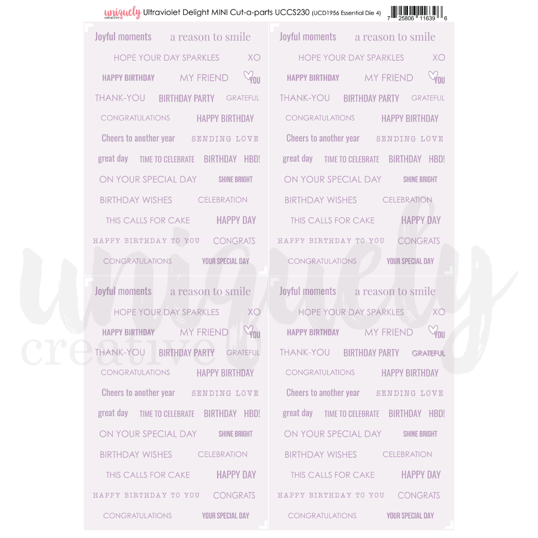Ultraviolet Delight Cut-a-Part Sheet Mini