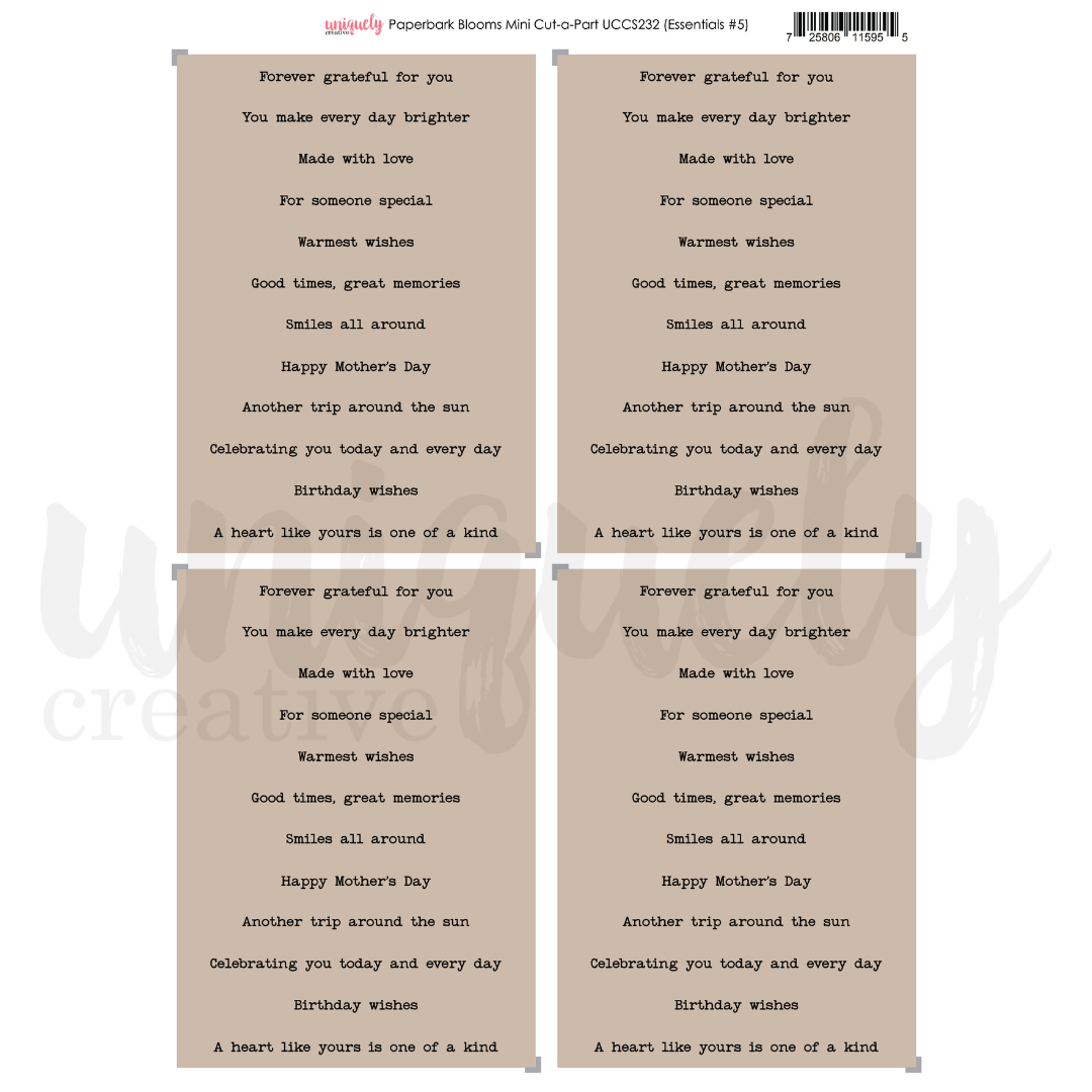 Paperbark Blooms Cut-a-Part Sheet Mini