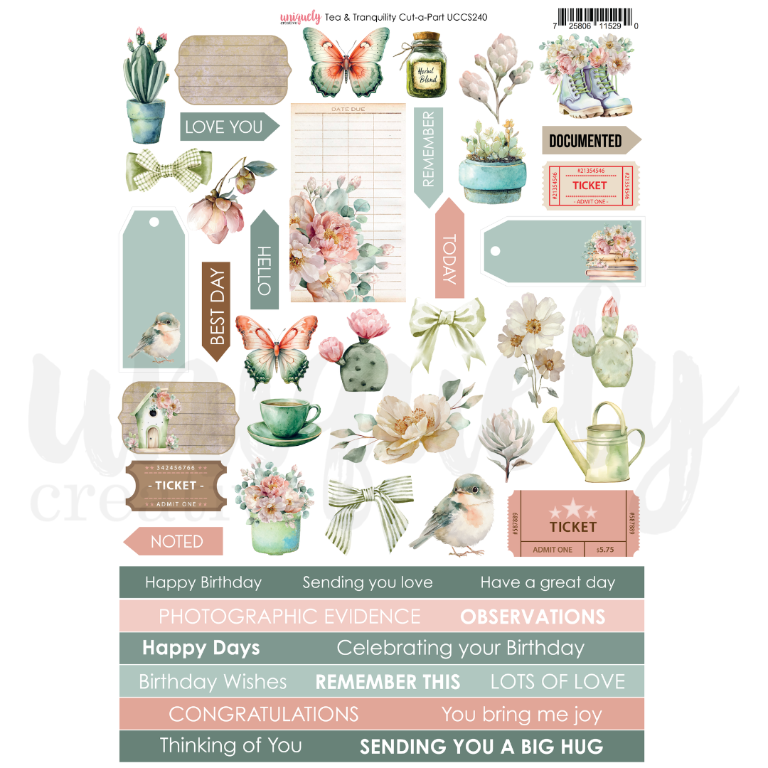 Tea & Tranquility Cut-a-Part Sheet