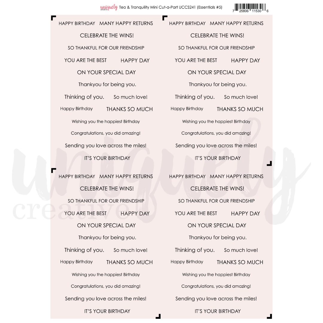 Tea & Tranquility Cut-a-Part Sheet Mini
