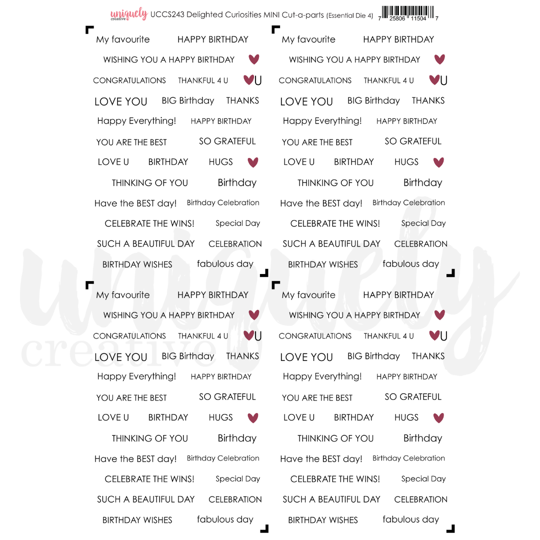 Delighted Curiosities Cut-a-Part Sheet Mini