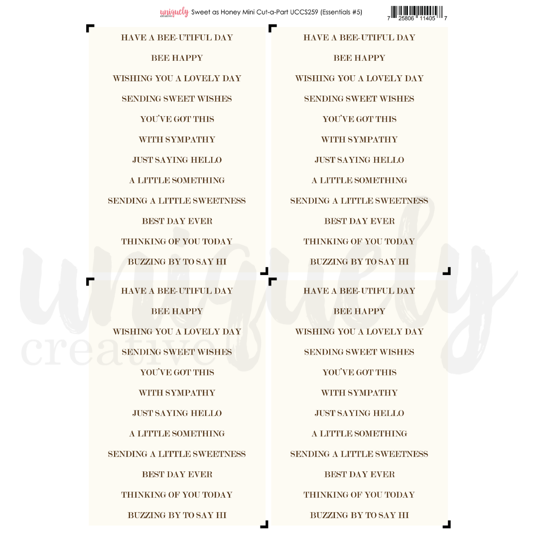 Sweet as Honey Cut-a-Part Sheet Mini