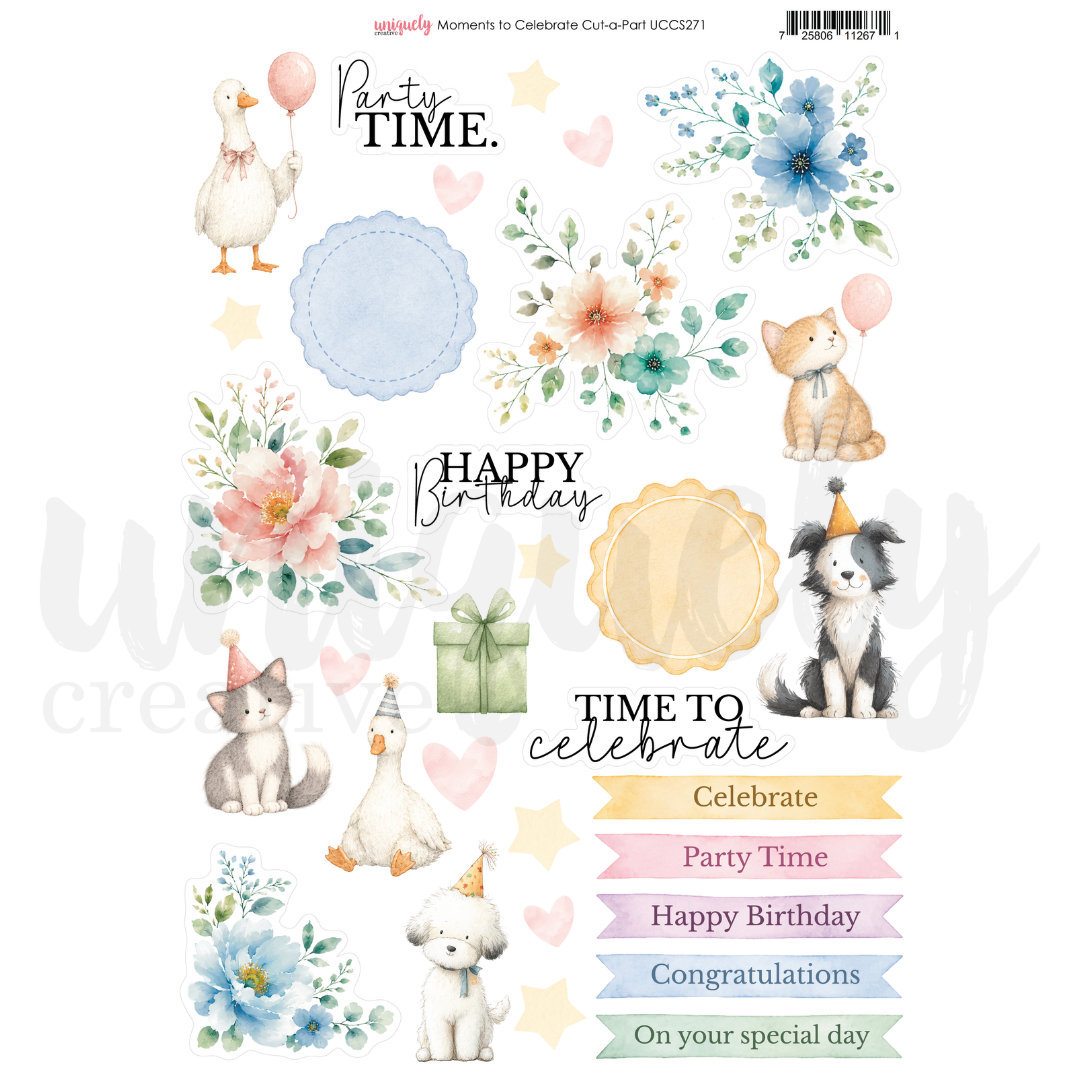 Moments to Celebrate Cut-a-Part Sheet