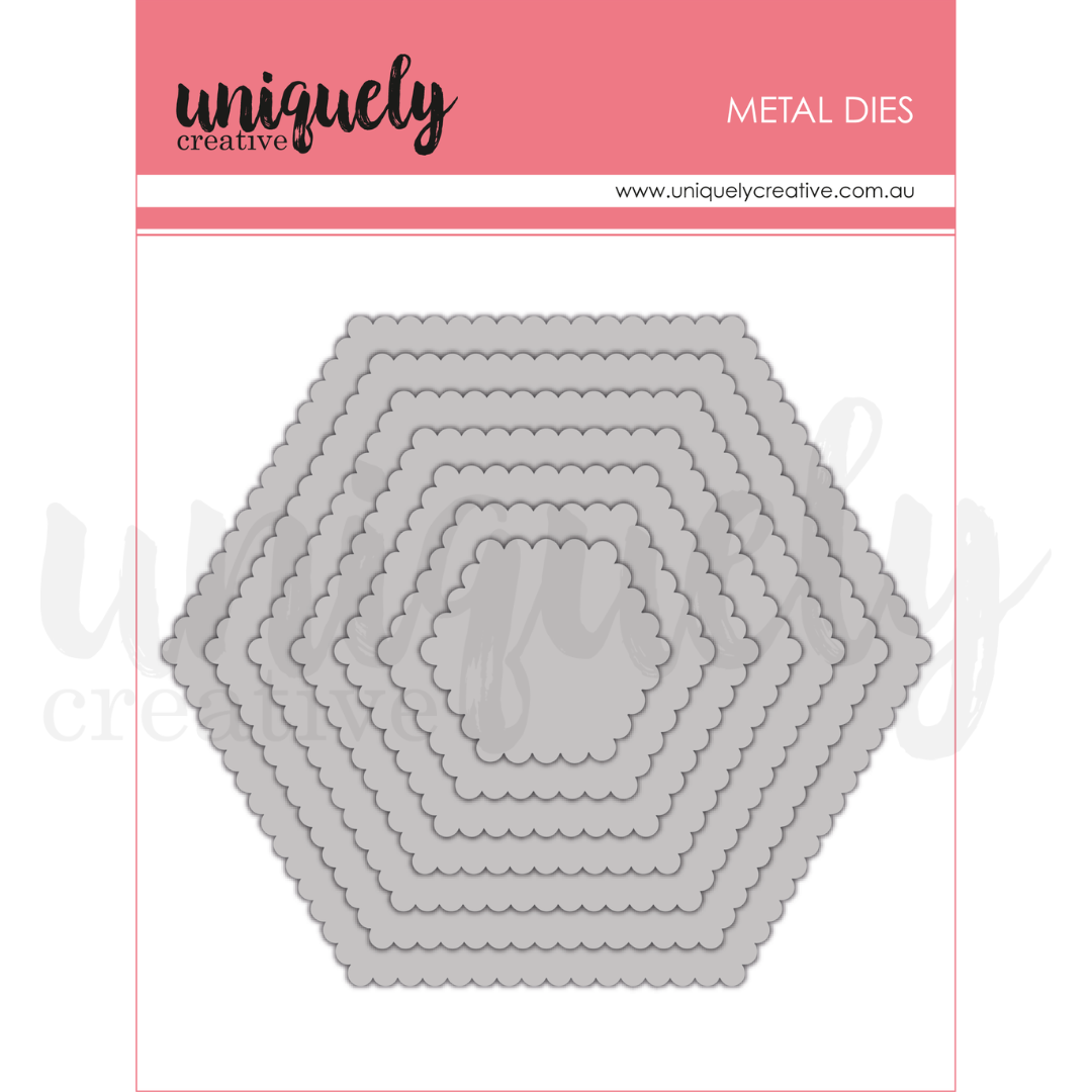 Scalloped Nesting Hexagon Die