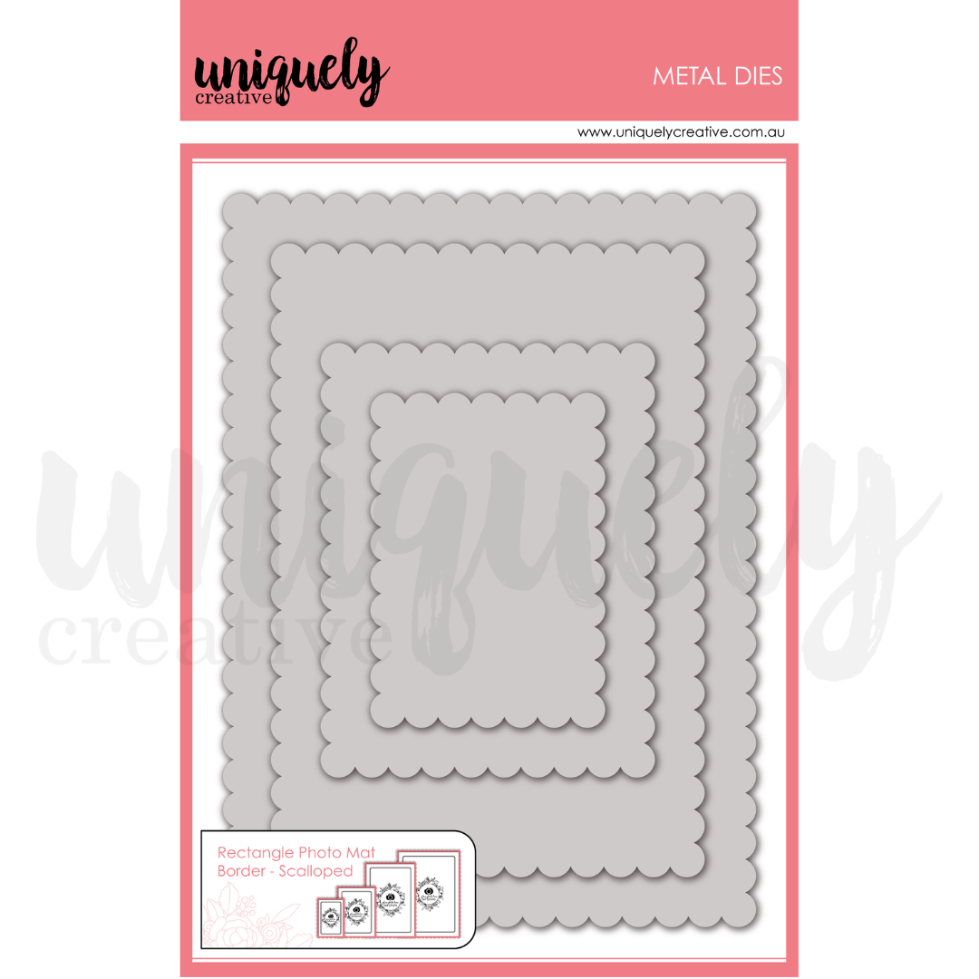 Rectangle Photo Mat Border Die - Scalloped