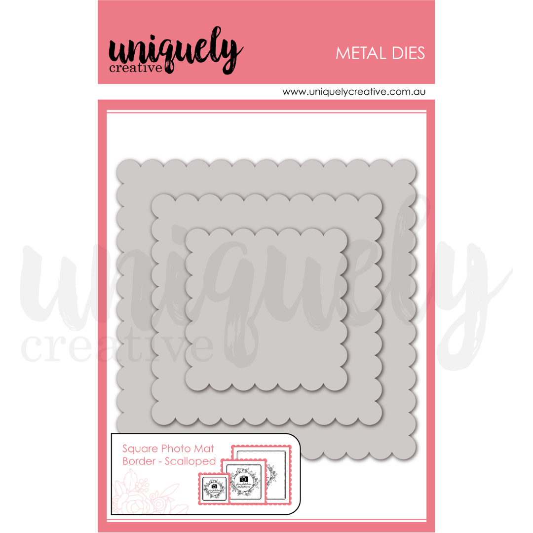 Square Photo Mat Border Die - Scalloped
