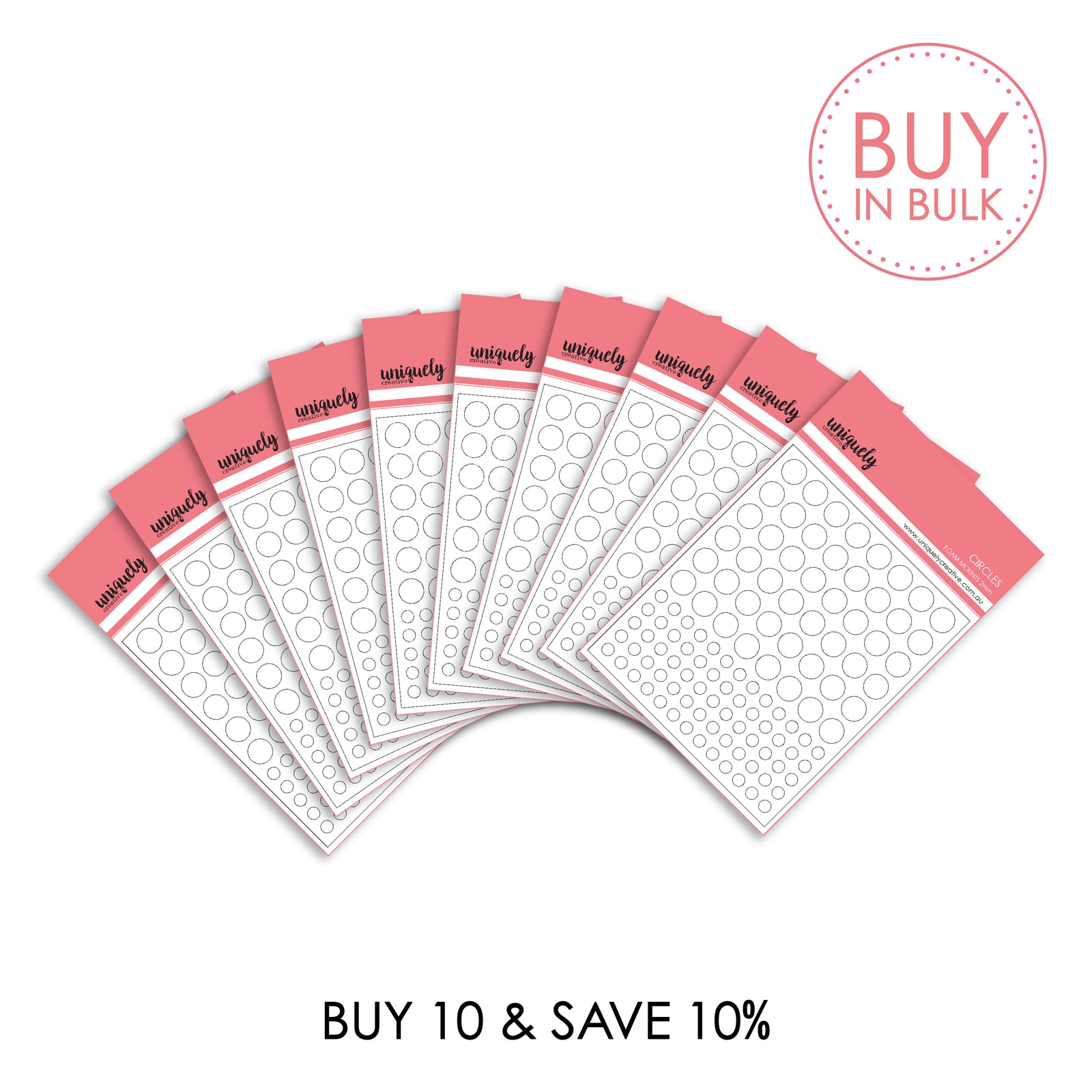 BUY IN BULK - Foam Mounts Circles (x10)
