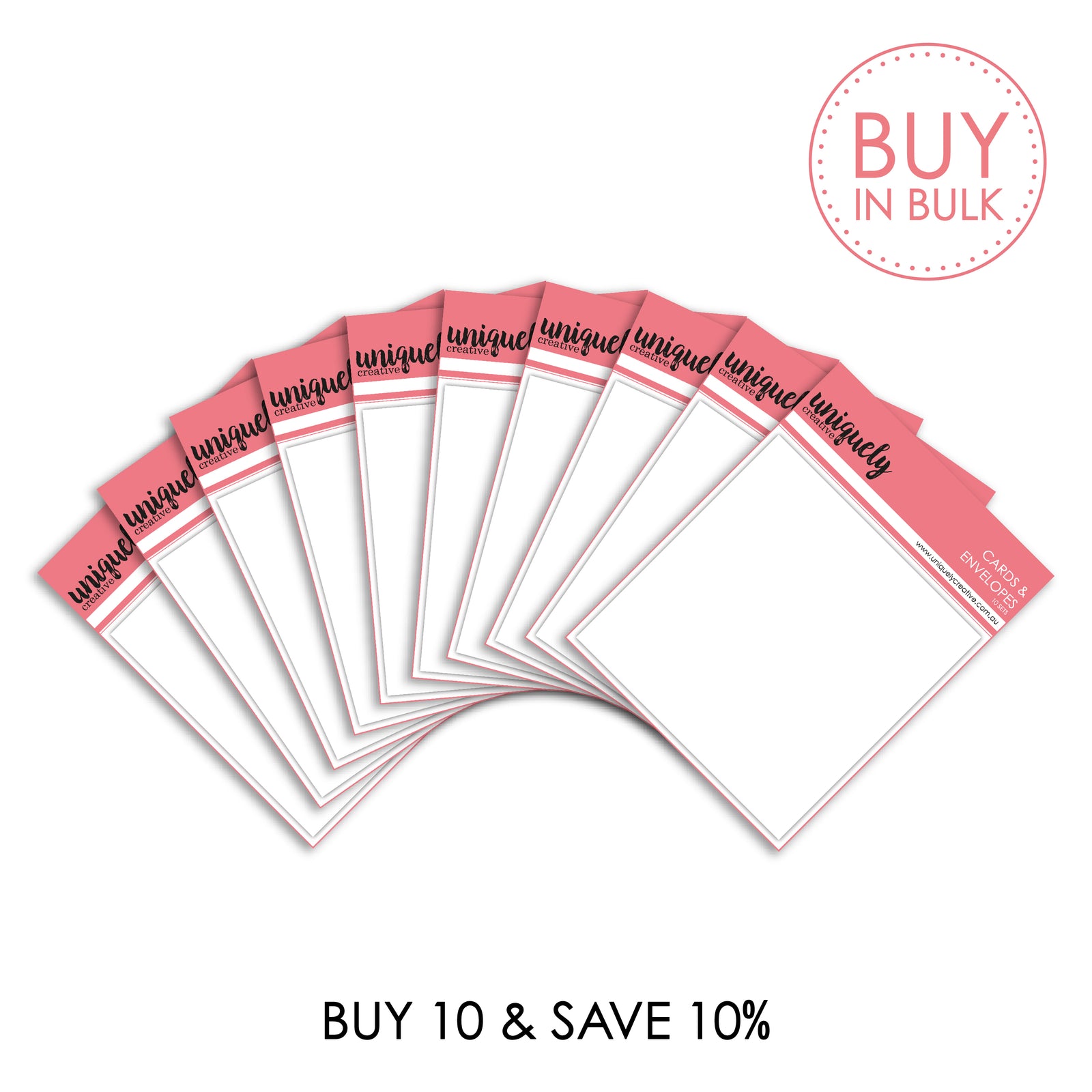 BUY IN BULK - Cards & Envelopes Square (x10)
