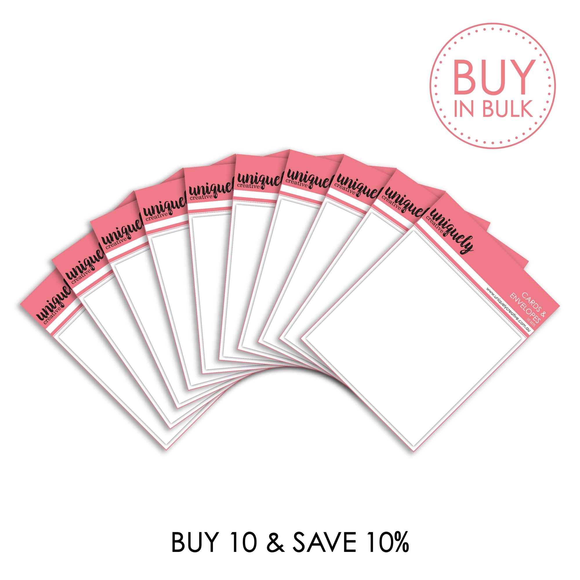 BUY IN BULK - Cards & Envelopes Square (x10)