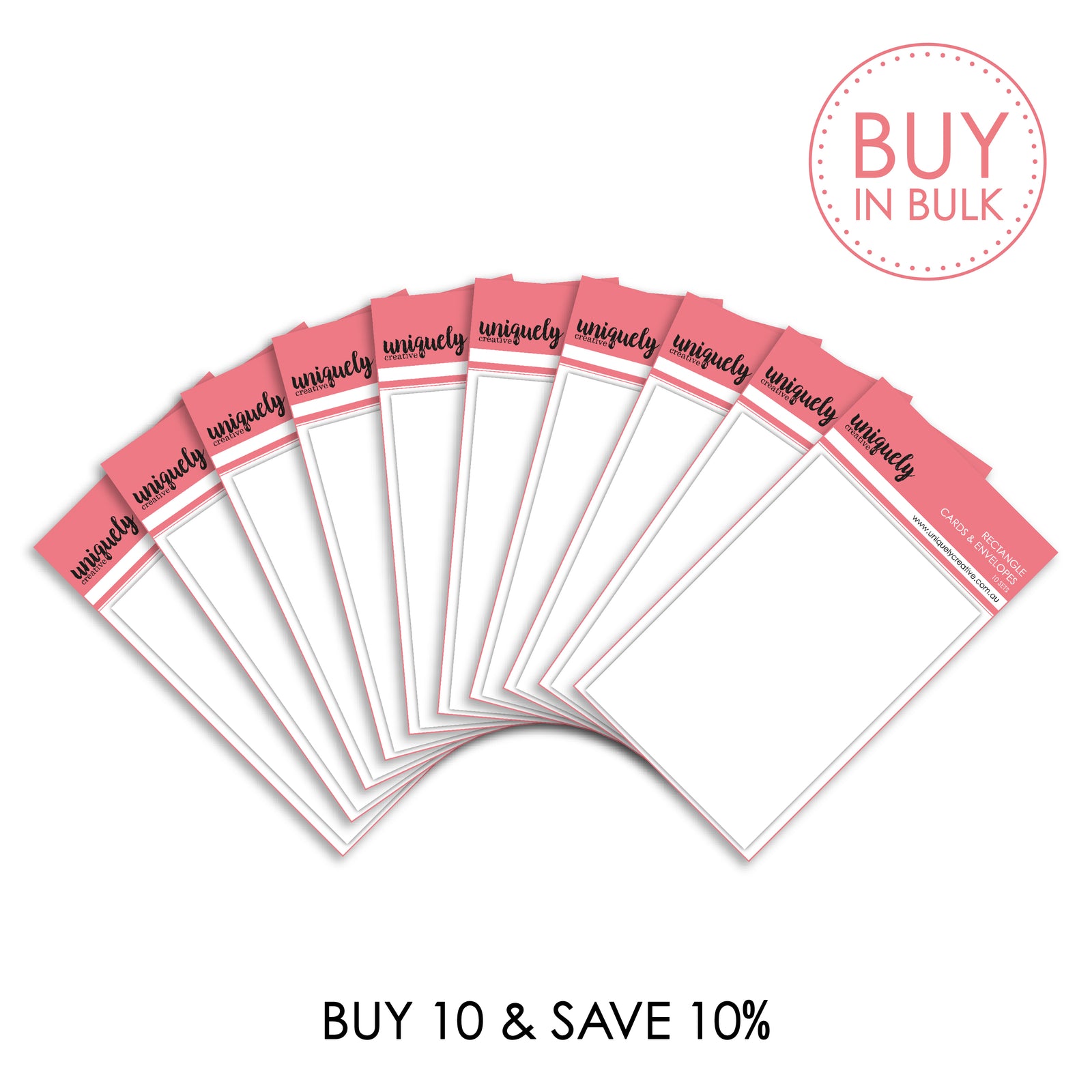 BUY IN BULK - Cards & Envelopes Rectangle (x10)