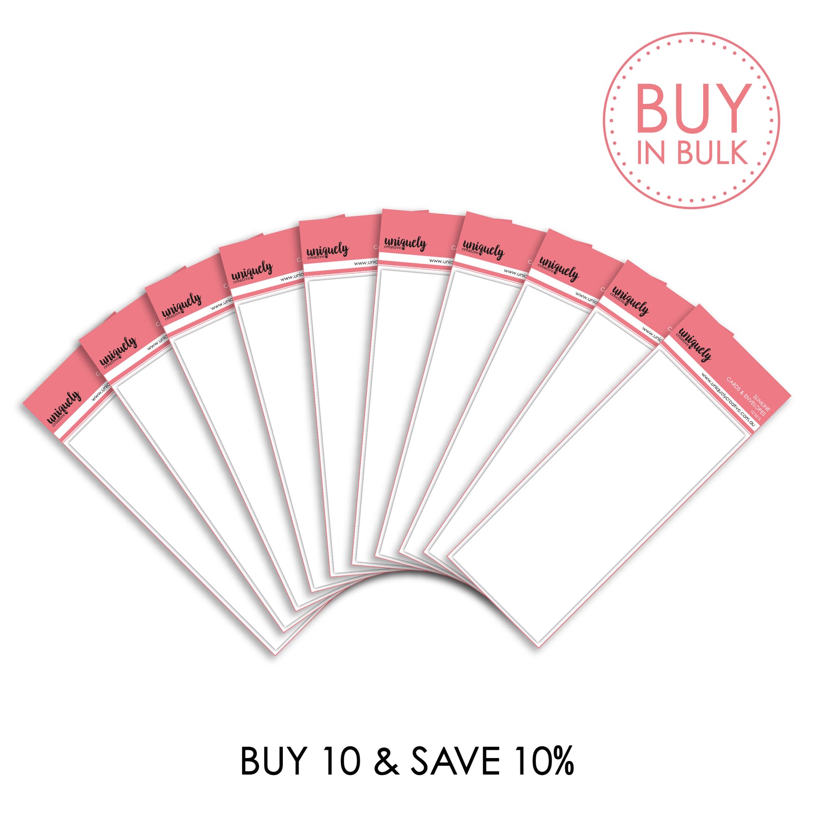 BUY IN BULK - Cards & Envelopes Slimline (x10)