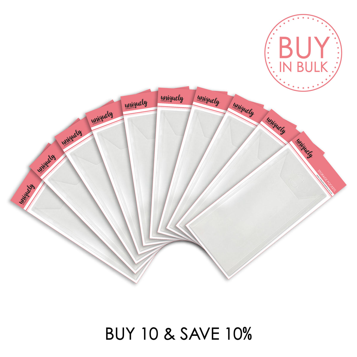 BUY IN BULK - Large Storage Pockets (Slimline) (x10)
