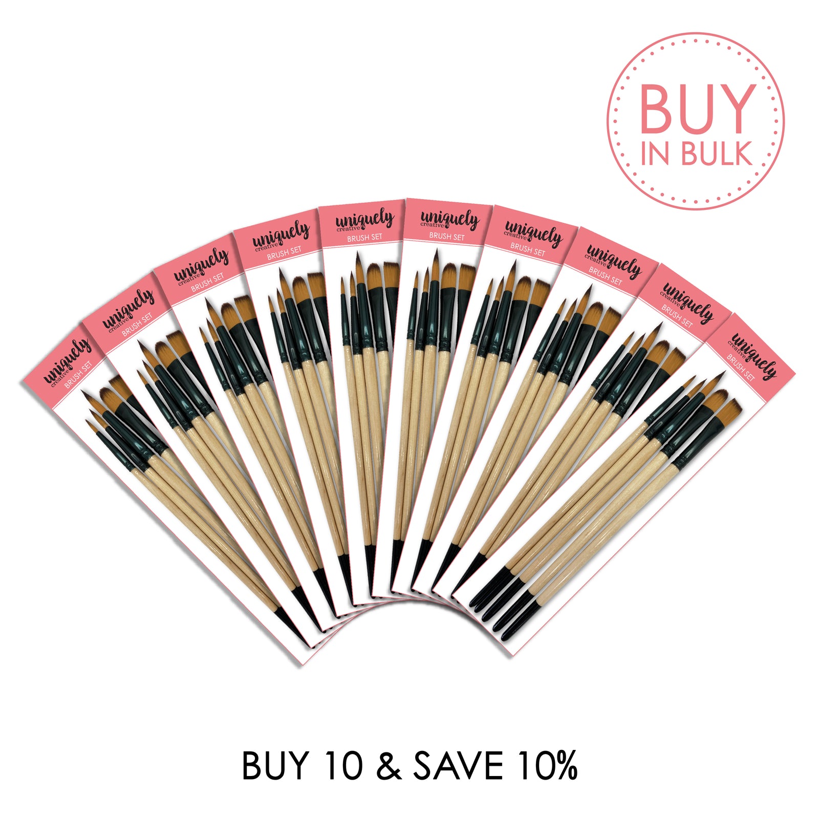 BUY IN BULK - UNIQOLOUR Brush Set (x10)