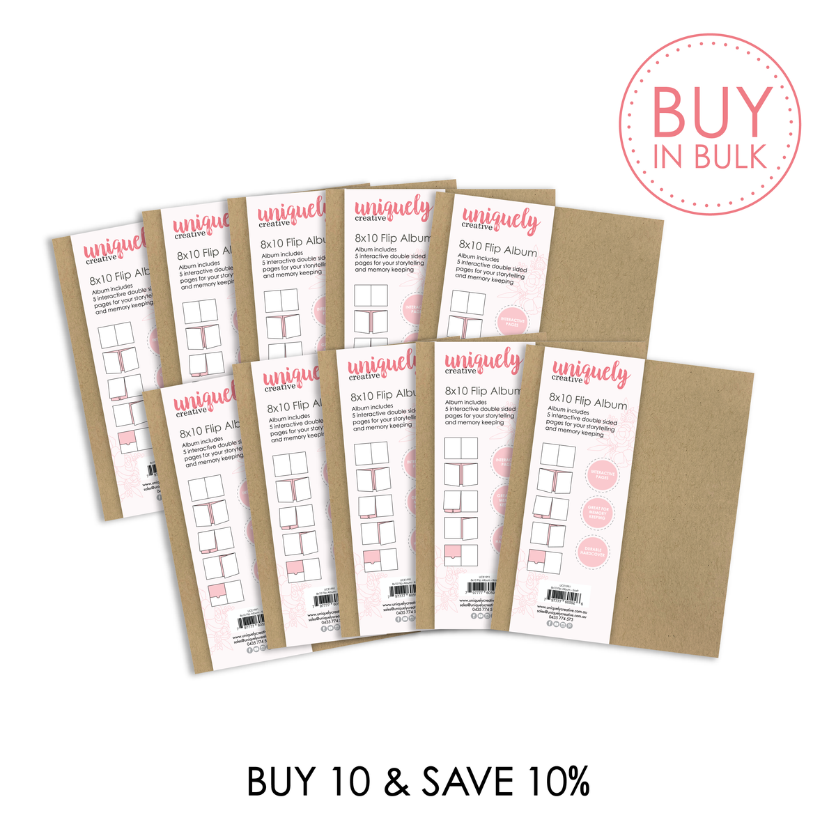 BUY IN BULK - 8x10 Flip Album - Kraft (x10)