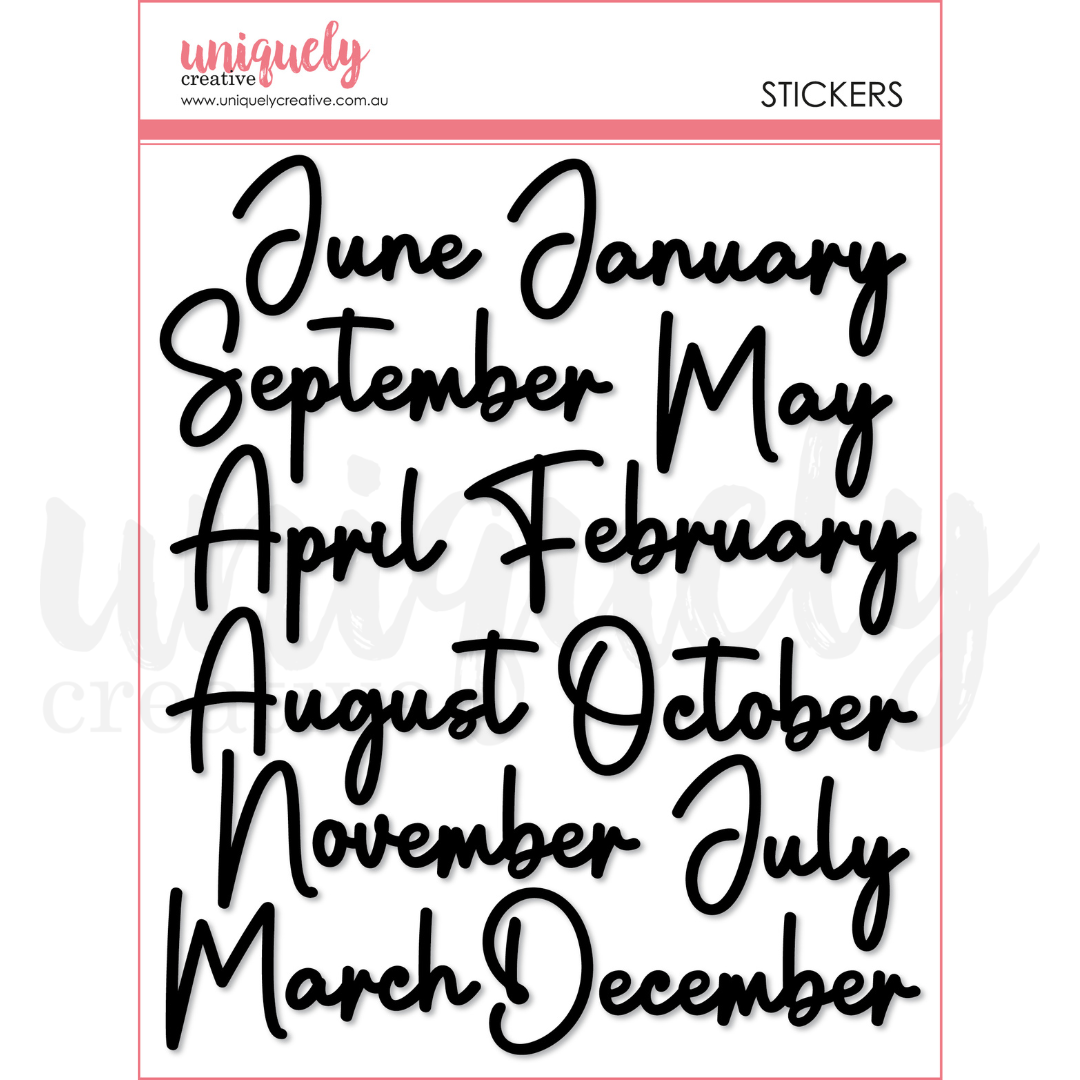 Puffy Month Stickers