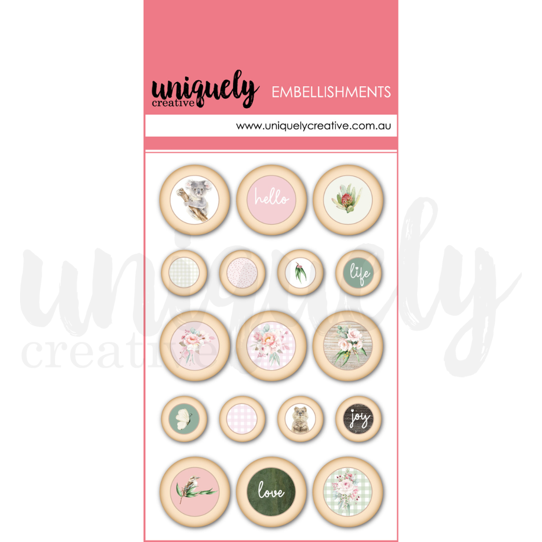 Peonies &amp; Proteas Wooden Buttons