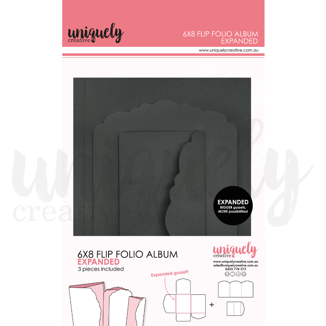 6&quot; x 8&quot; Flip Folio Album - Black - Expanded