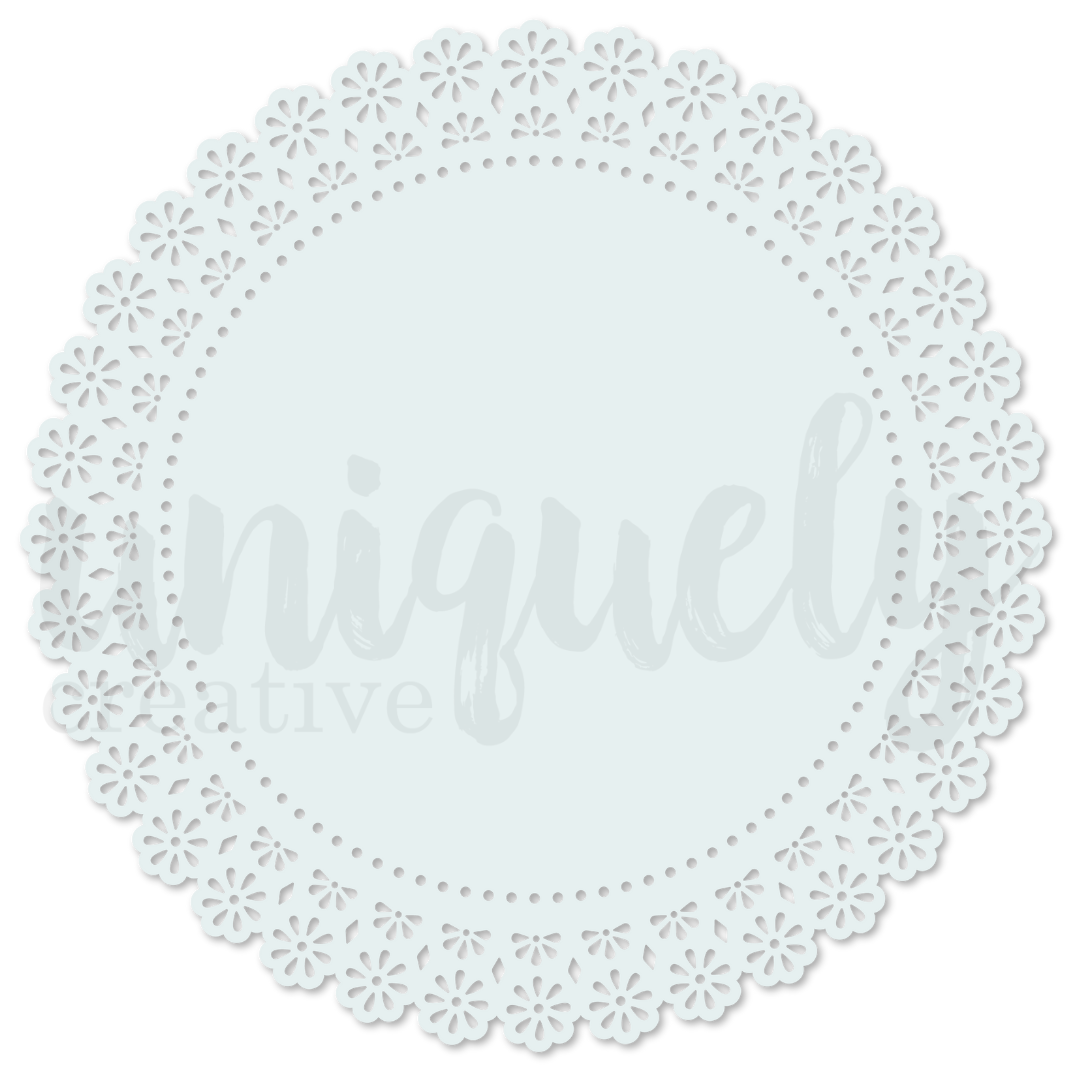 Light Blue Lacey Circle Decorative Base Layer