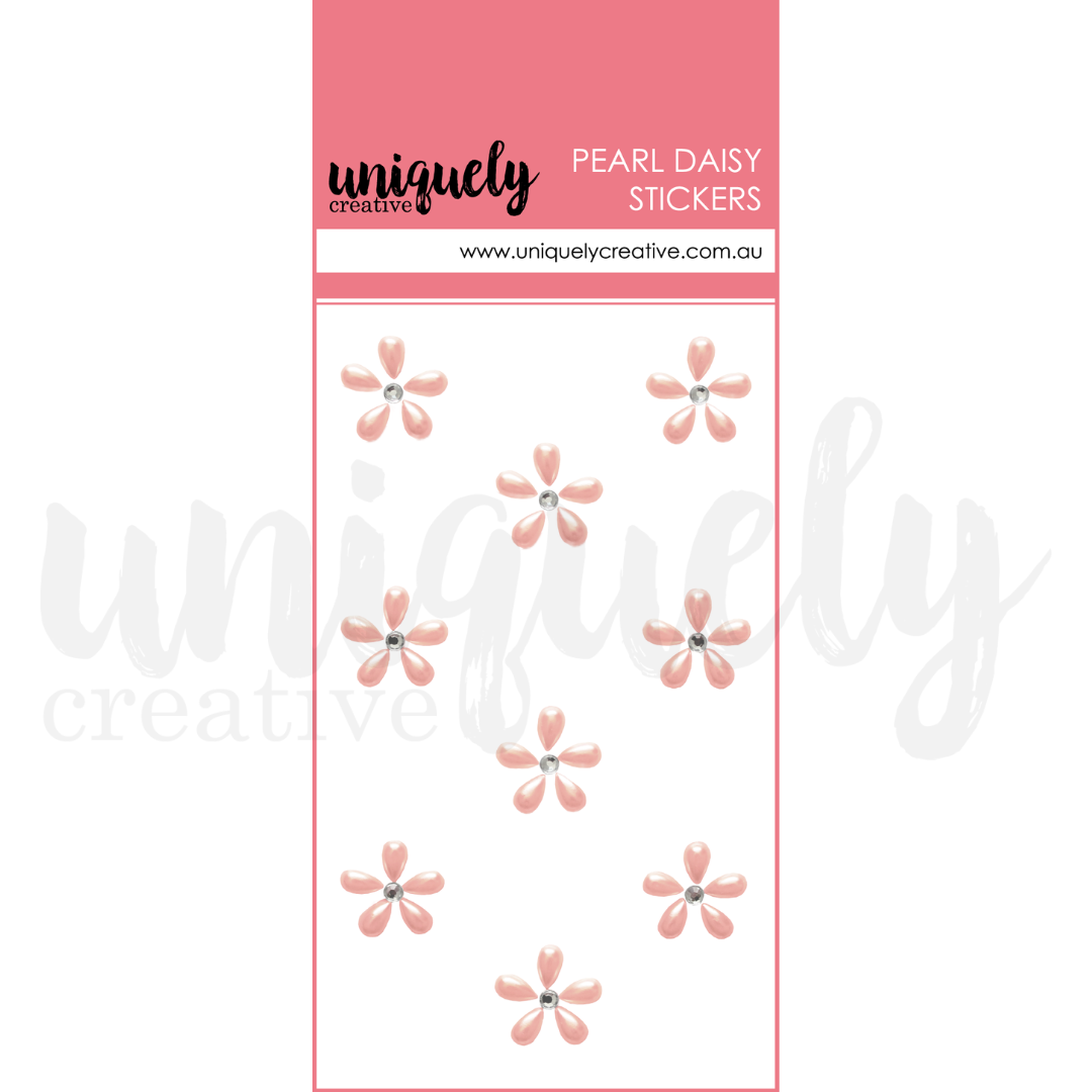 Pearl Daisy Stickers - Pink