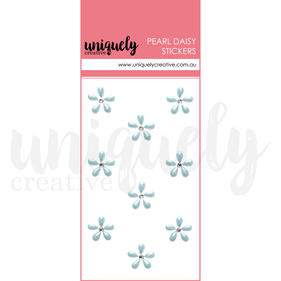 Pearl Daisy Stickers - Blue