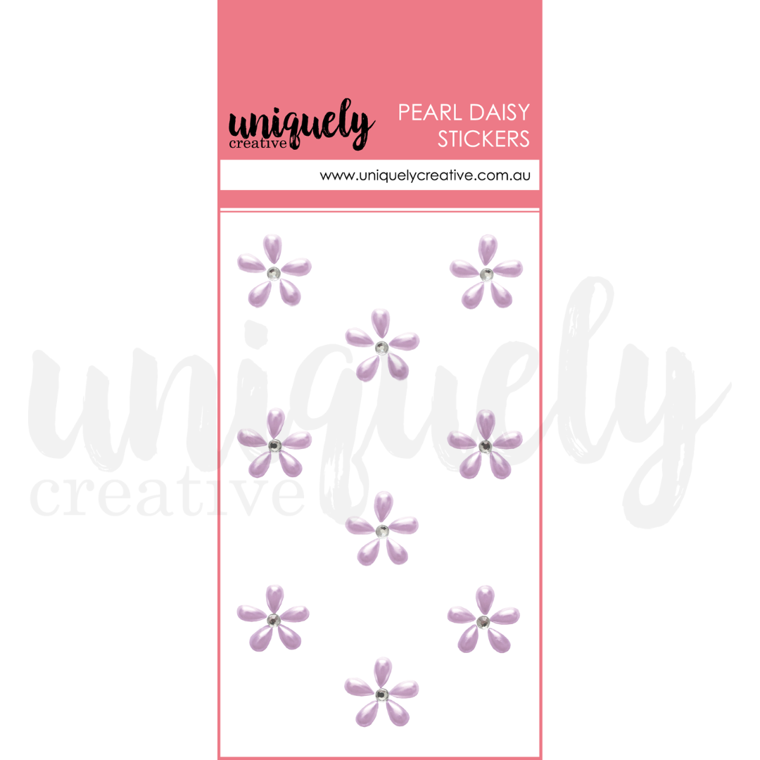Pearl Daisy Stickers - Purple