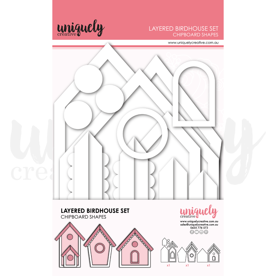 Layered Birdhouse Set - Chipboard Shapes