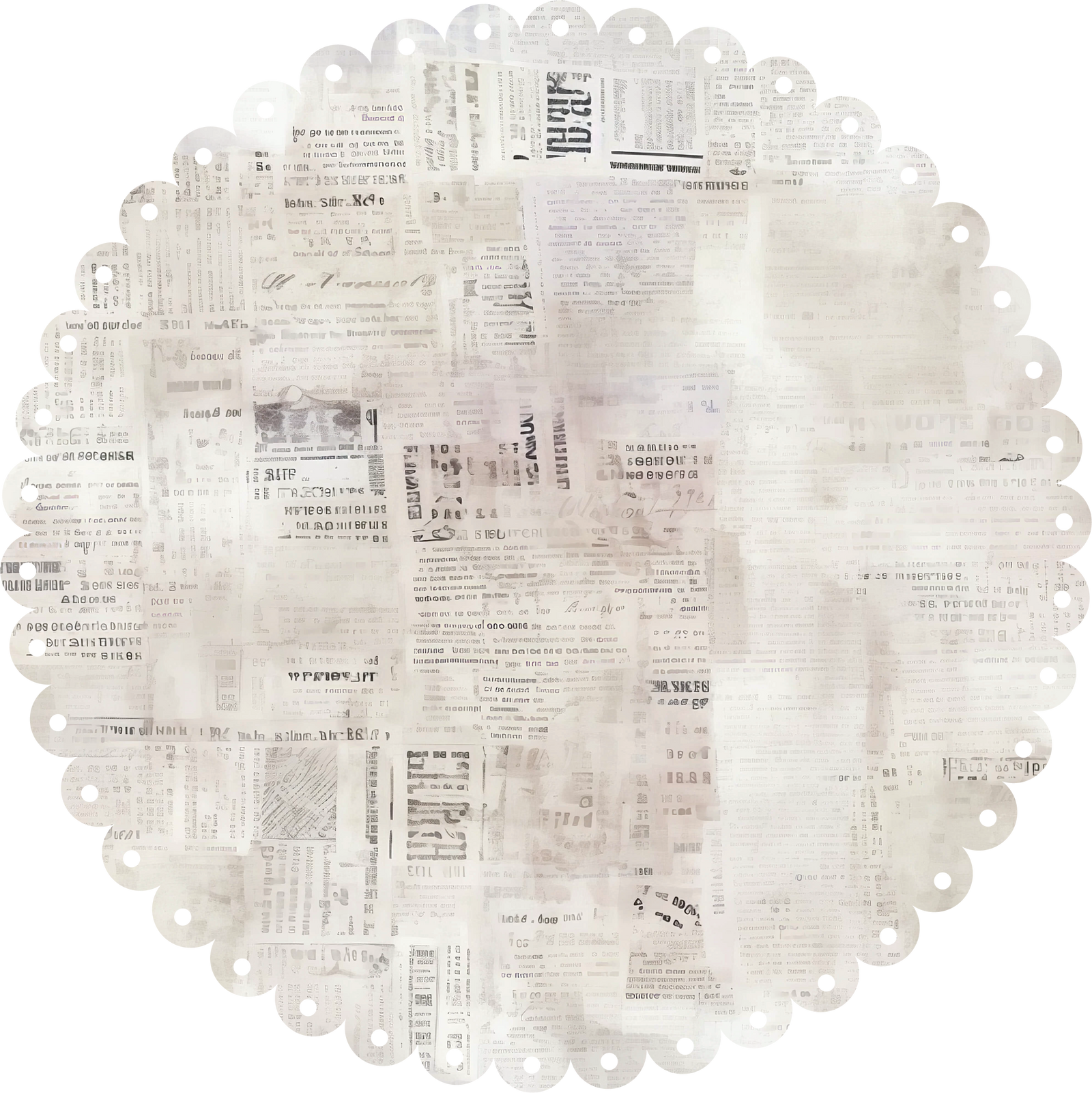 Newsprint Scalloped Decorative Base Layer