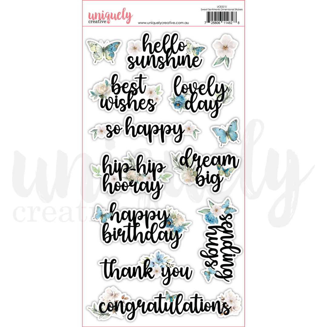 Sweet Sentiments Dimensional Stickers