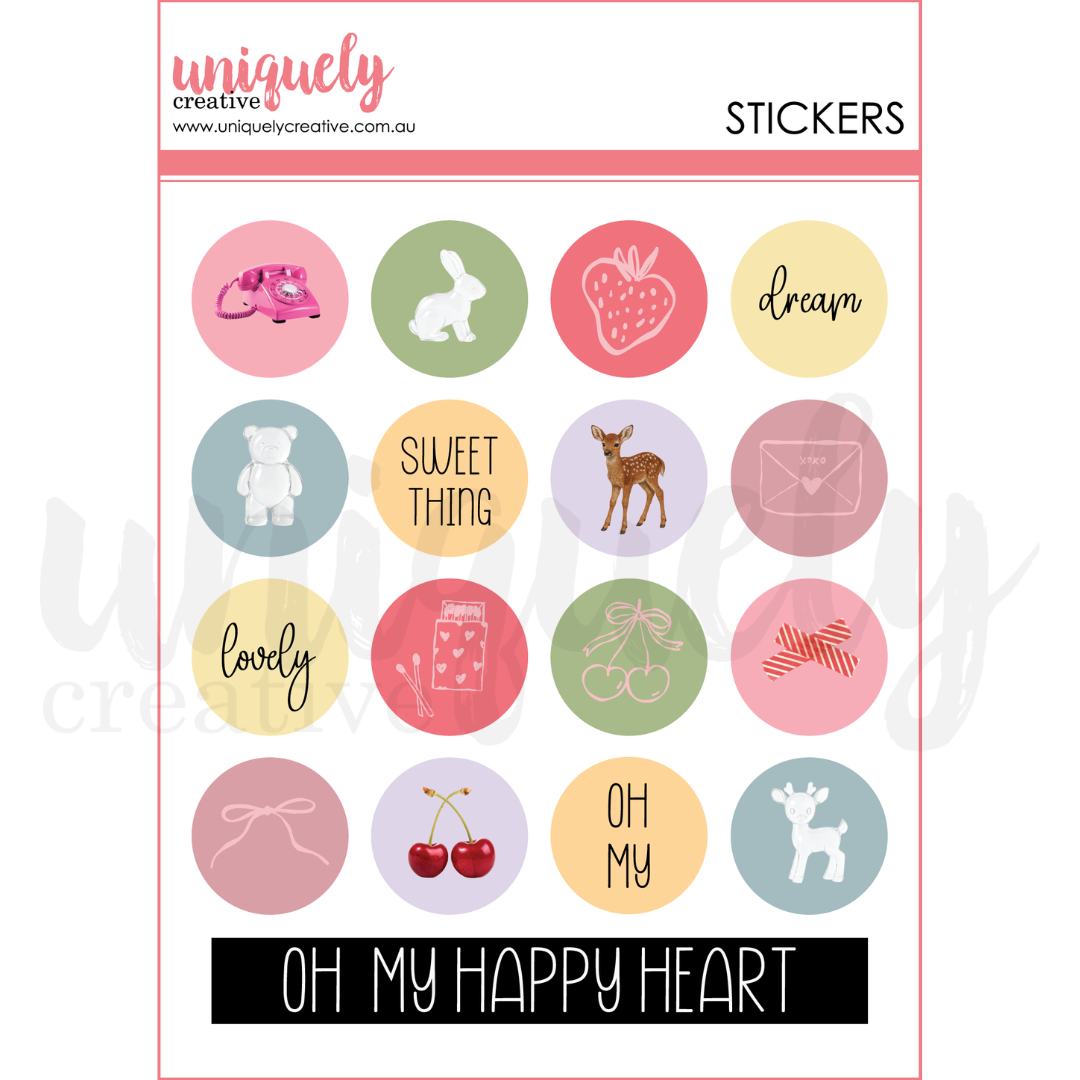 Little Happy Things Chipboard Stickers