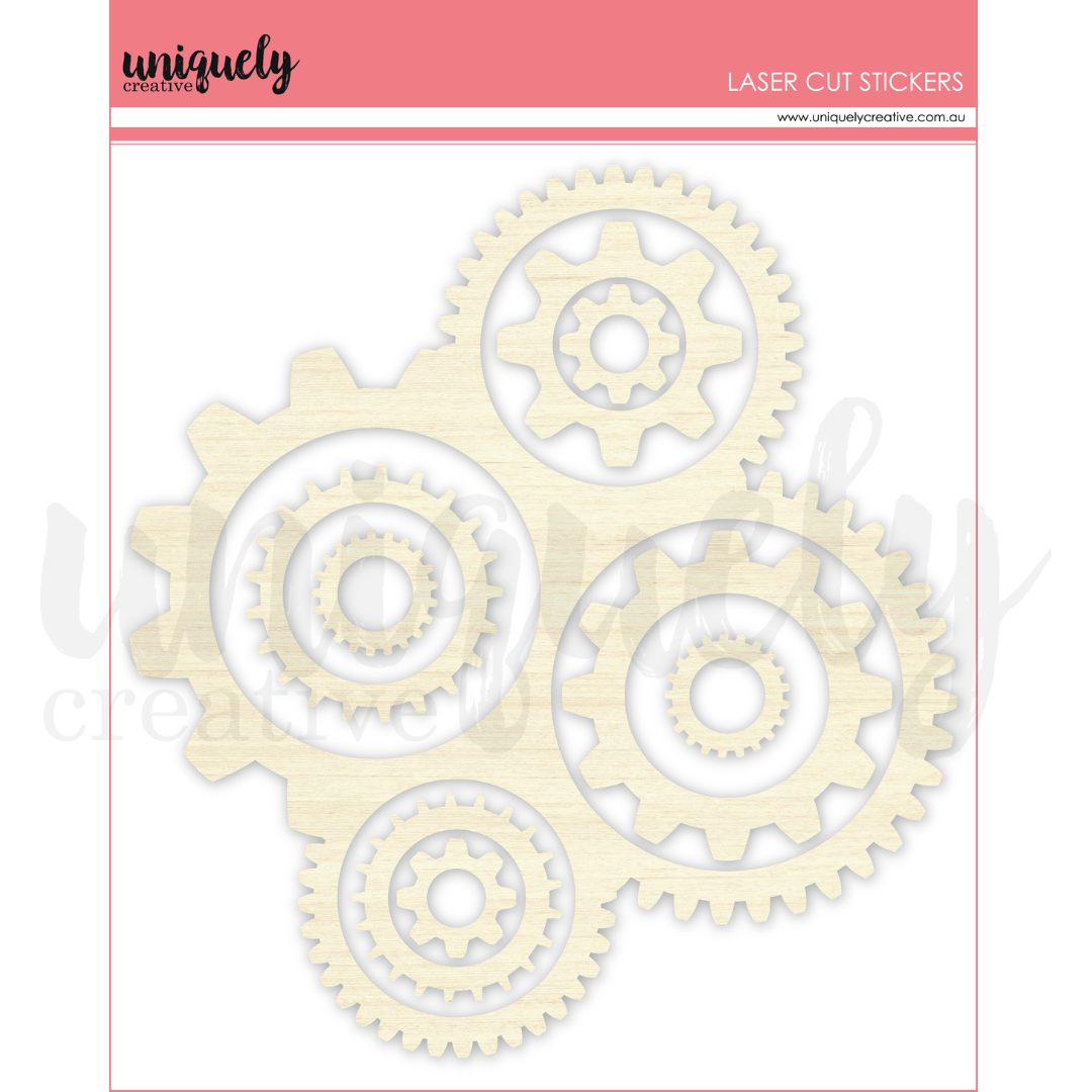 Wooden Cogs Stickers