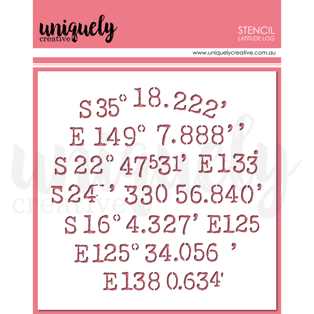 Latitude Log Stencil