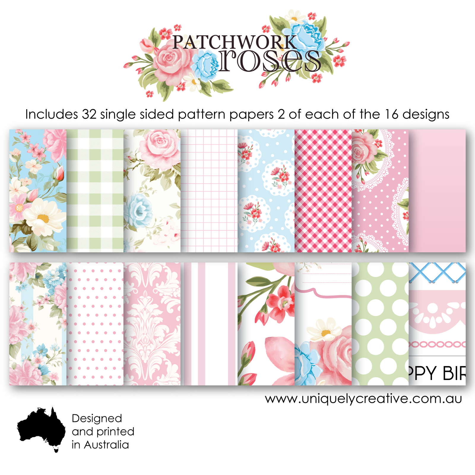 Patchwork Roses 6 x 6 Collection Pack